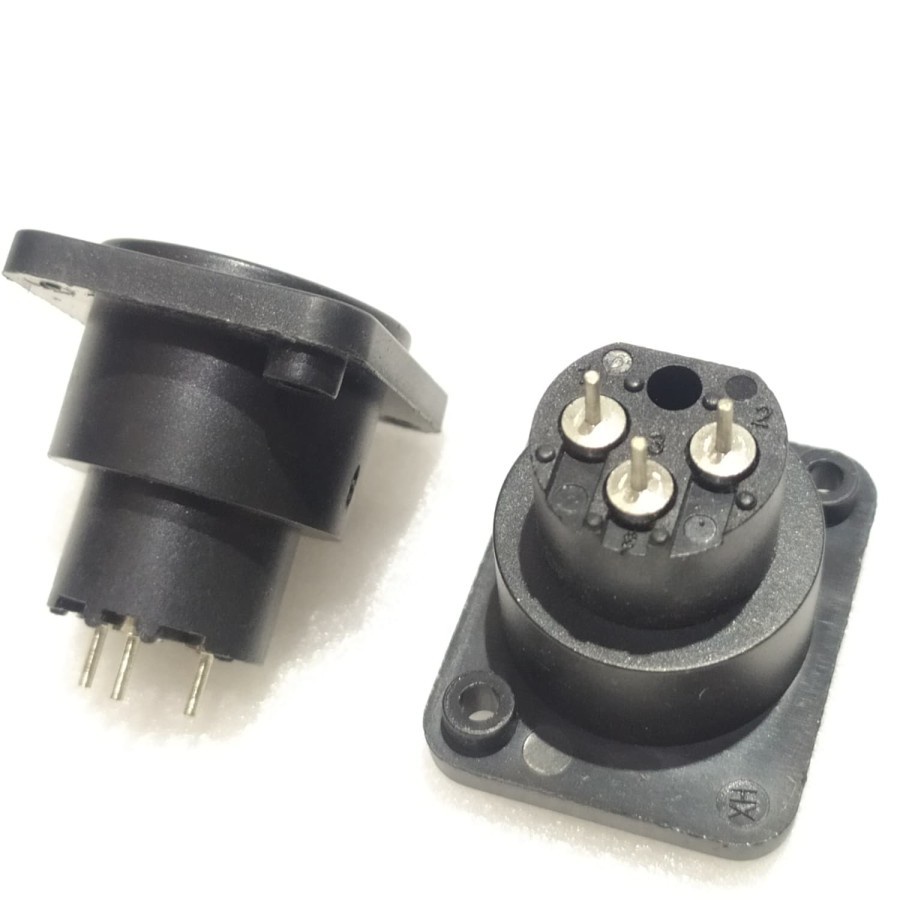 soket canon xlr female kaki lurus / soket canon body pvc kaki lurus