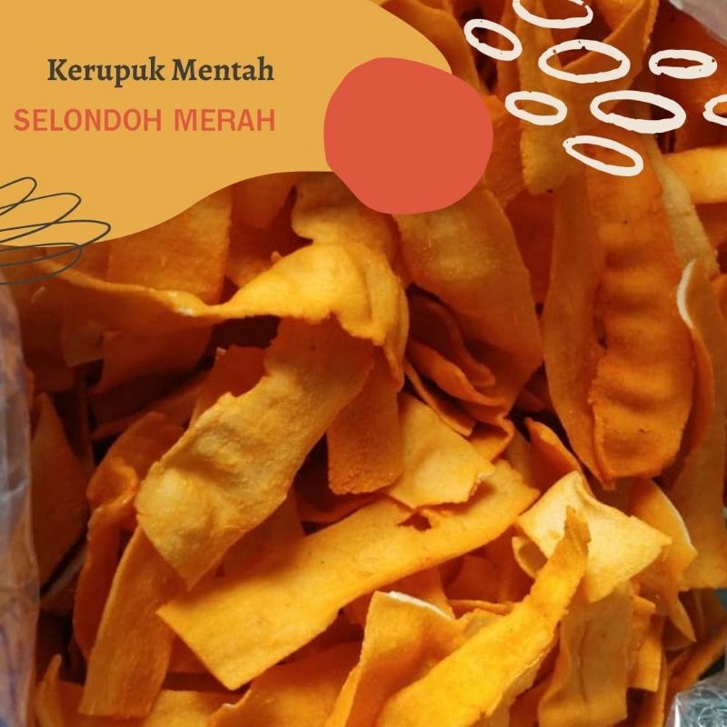 

250 GRAM KERUPUK SELONDOK MERAH / KERUPUK SELONDOH MENTAH