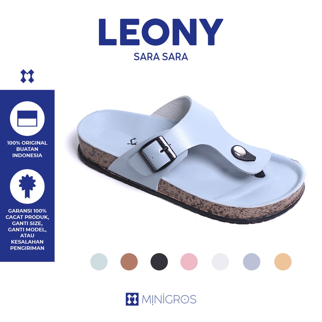 Sara Sara LEONY Sandal jepit wanita casual sendal japit cewek sol puyuh model birken kekinian