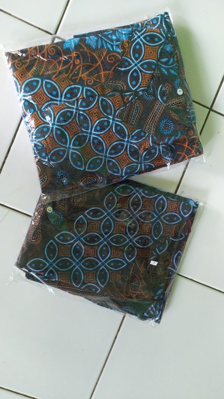 Batik Couple Keluarga Sania Ruffle Ori Ndoro Jowi Dnt Seno Biru