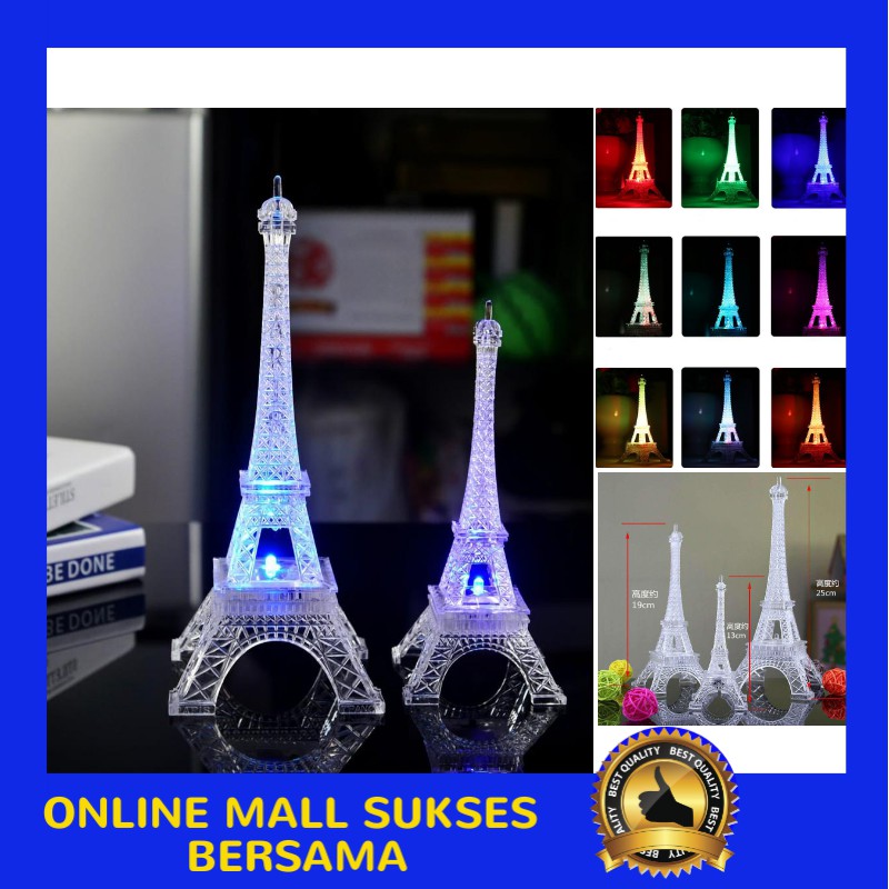 

OMSB MINIATUR MENARA EIFFEL LAMPU WARNA WARNI / HADIAH / SOURVENIR / VALENTINE