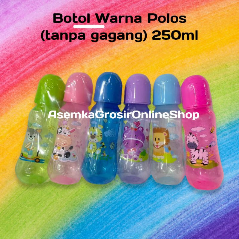 Botol Susu Kinawa Baby Gagang Karakter Bening Warna 125ml 240ml