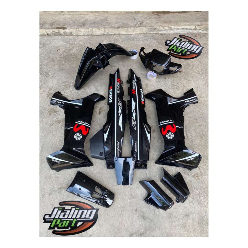 Cover Body Fiz r Movistar hitam body Fizr Full Set Cover Bodi Halus Yamaha Fiz r moviestar full hita