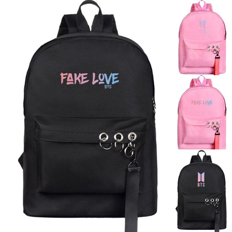 Kpop Bts Backpack Bangtan Boys Fake Love Jimin V Jungkook School Bag Korean Backpack - fake love roblox bts id code