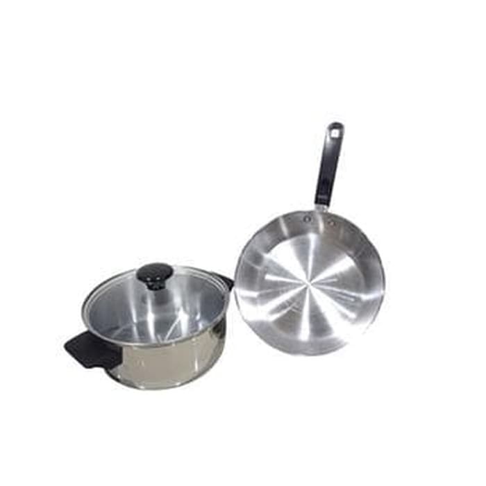 Panda Maspion SSP147. Dutch Oven (18CM)&amp;Frypan (20CM) Dengan Kaca Penutup. Baru