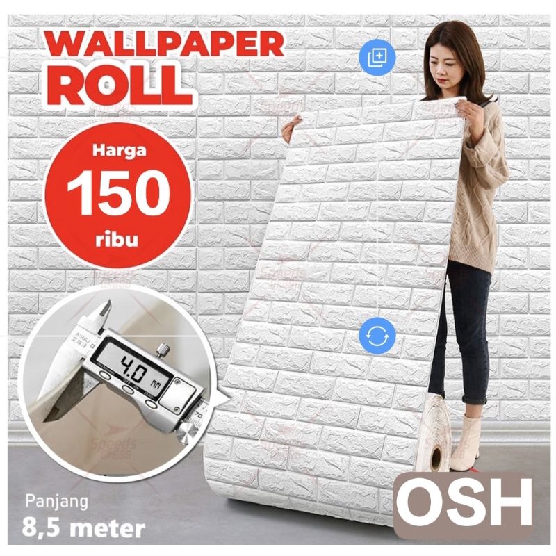 Wallpaper 3d Foam Roll Wallpaper Dinding Motif Foam Batu Promo Murah 5 mm