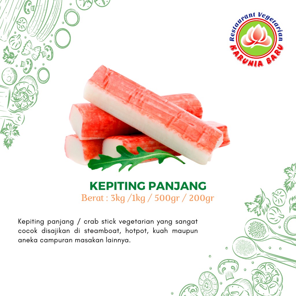 Kepiting / Scallop / Baso Udang / Otak-otak / Lumpia Vegetarian Taiwan