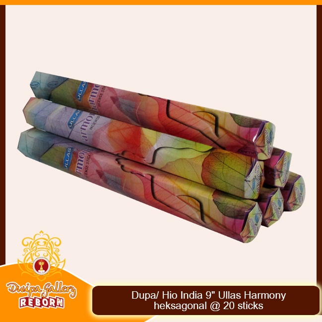 Dupa Hio India Wangi Harmony Ullas hexagon 1 box 6pcs @20 sticks