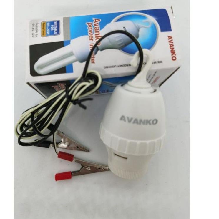 〔PRPT〕 Fitting Inventer  DC 12V To AC 220V / Fitting Lampu Aki Inventer