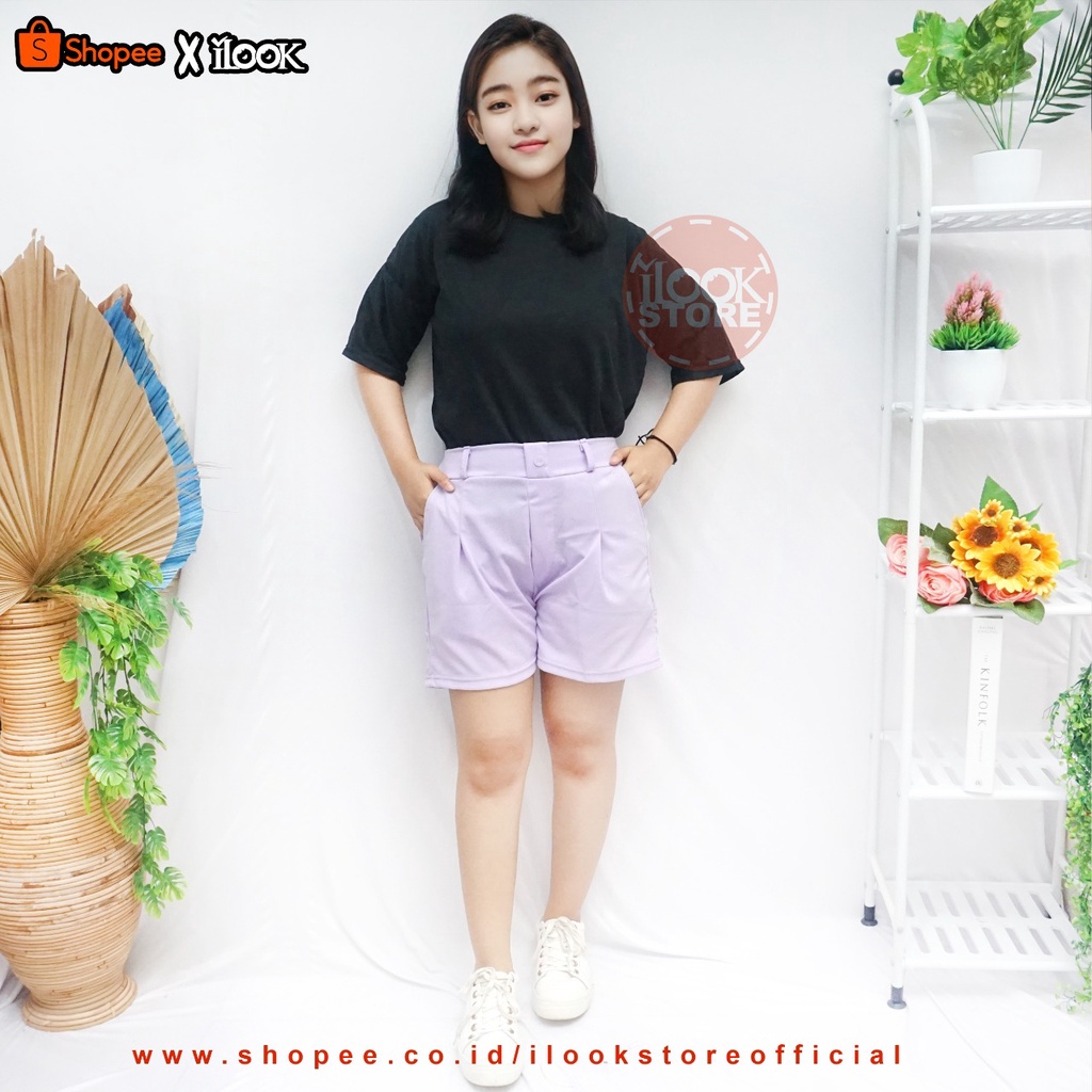 ilook | Hotpant Cornel | Celana Pendek Kancing | Celana Pendek Cornel | Hotpant Style Korea