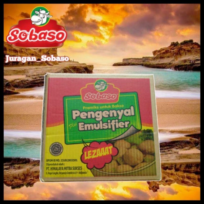 

BISA COD Tepung Bakso Pengenyal + Emulsifier Sobaso 32 Gram 1 Dus Original Best