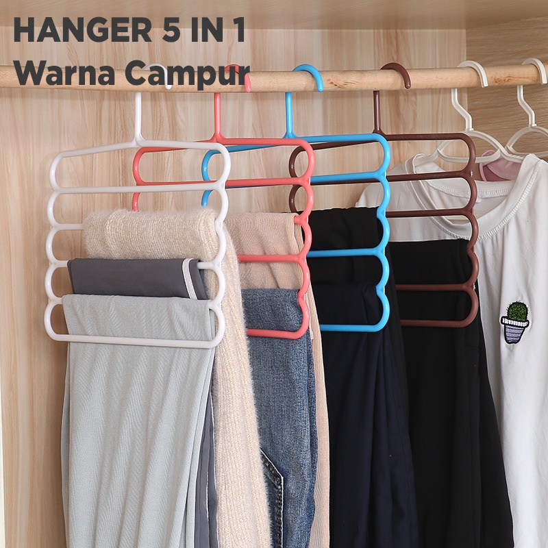 Hanger Jilbab 5 in 1 / Hanger Baju / Hanger Hijab / Gantungan Jilbab / Gantungan Baju / Hanger pakaian