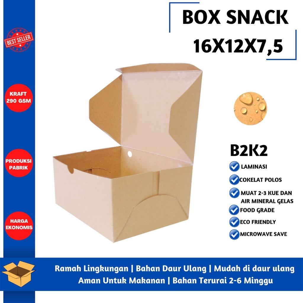 Dus Snack Snack Box 16x12 Laminasi 290 Gsm (B2K2-Laminasi)