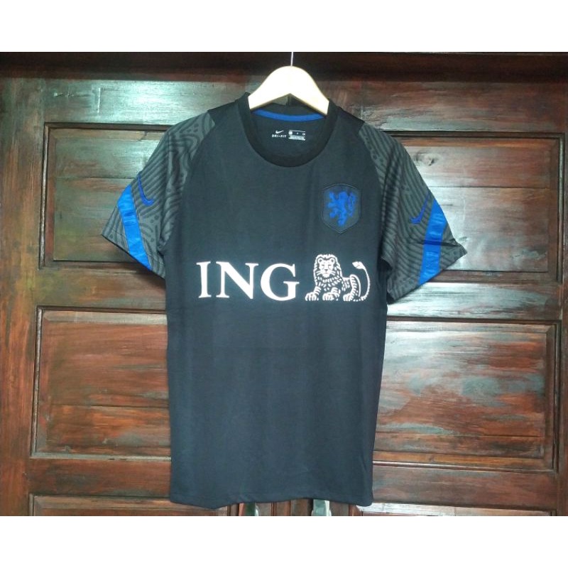 JERSEY BAJU BOLA NEGARA BELANDA PREMATCH HITAM 2020 GRADE ORI