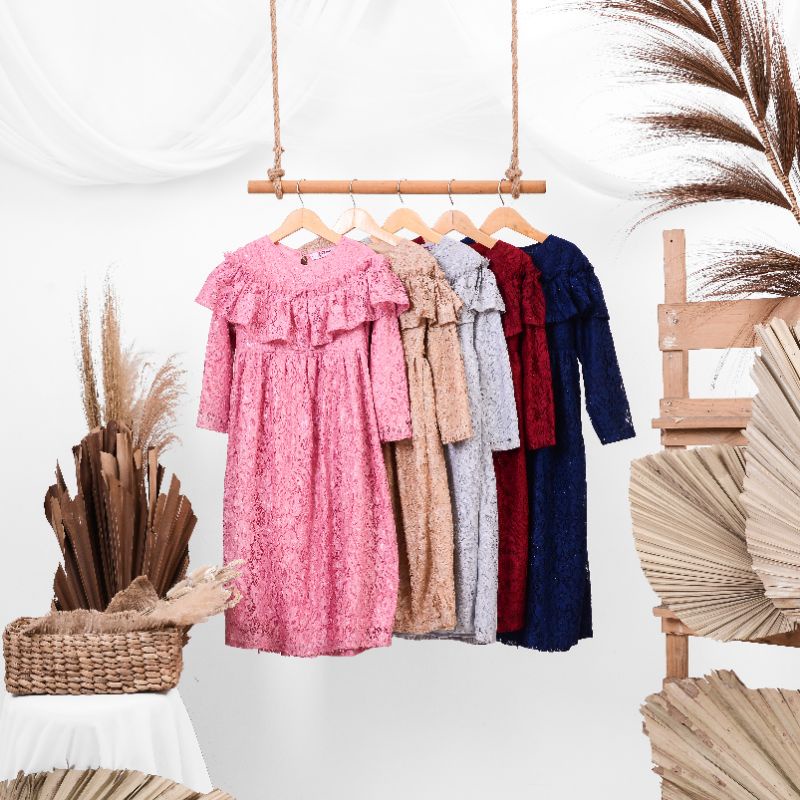 { arda.clo } BAJU PESTA MAUDY ANAK BRUKAT / GAUN PESTA ANAK MUSLIM MEWAH / GAMIS BROKAT ANAK