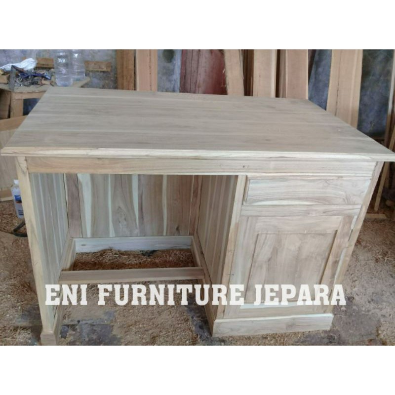 Meja kantor jati murah - Meja kantor jati asli - Meja belajar jati