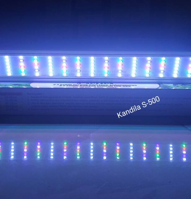 Lampu Led Aquarium KANDILA S-500 21.5 Watt Led 6 Baris 102 titik WRGB 50-60cm Lampu atas Akuarium Aquascape