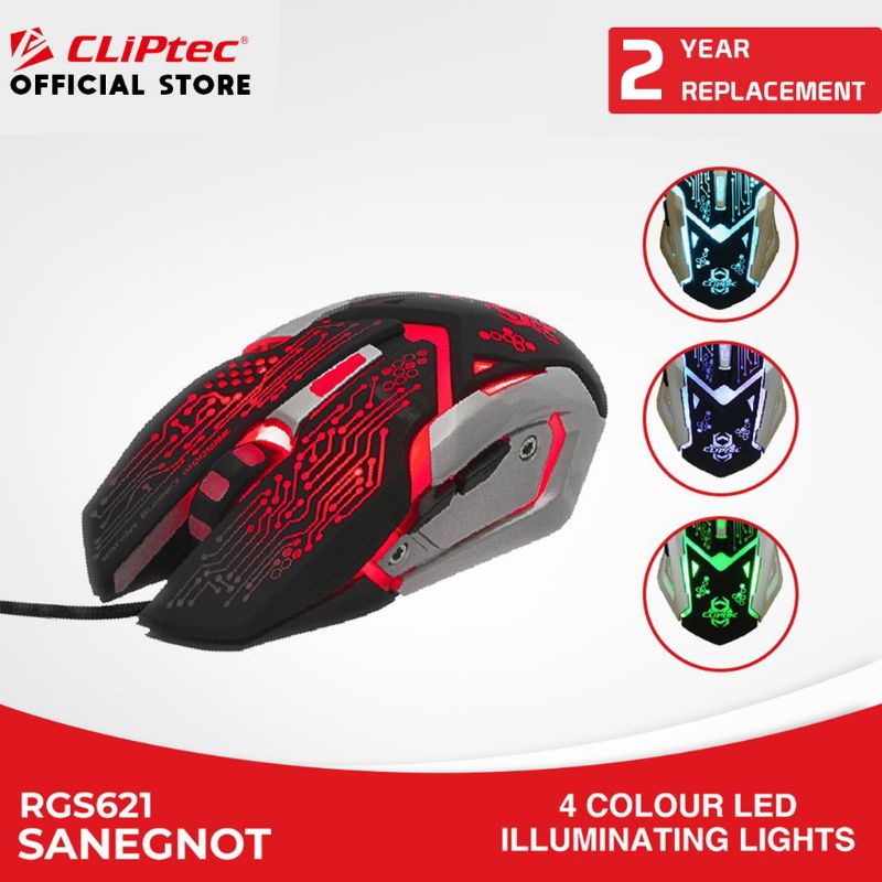 CLIPtec TG5621 Sanegnot Mouse Gaming LED 3250dpi