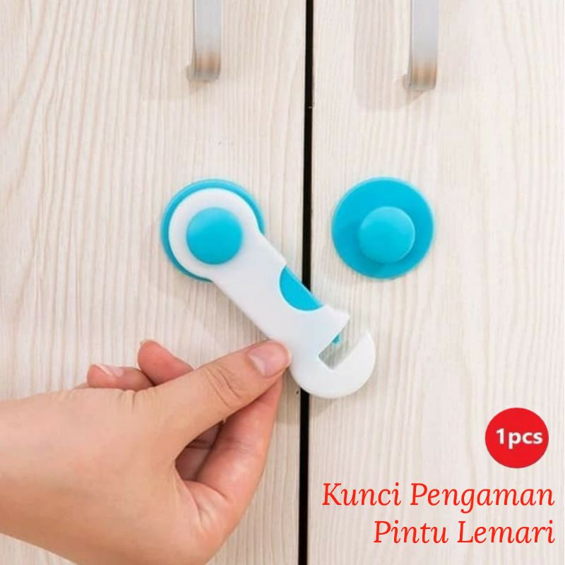 Pengaman Laci Lemari Pintu Kulkas Baby Safety Lock Band Kunci Pengaman Tambahan Lemari serbaguna dan kuat