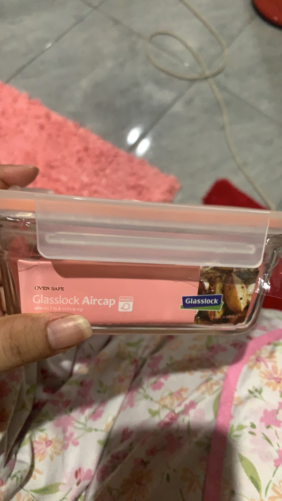 Tempat Makan 480 Ml Glasslock Oven Safe Wadah Makanan Aircap Lunch Box - Oranye