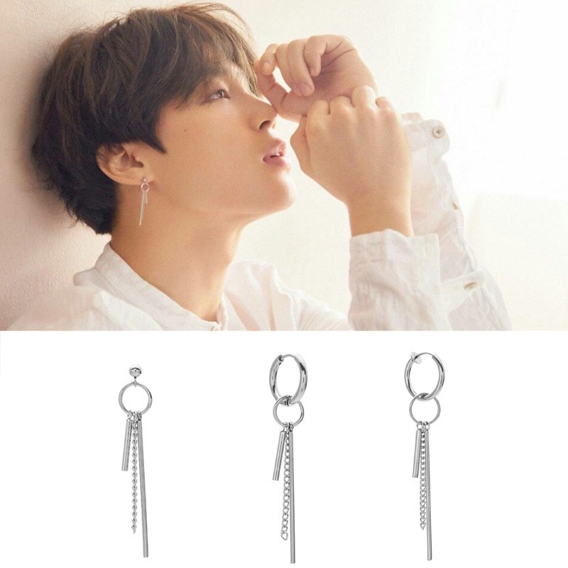 1Pc Anting Tusuk Jimin Kpop BTS Bangtan Boys untuk Pria / Wanita Anting Pejantan