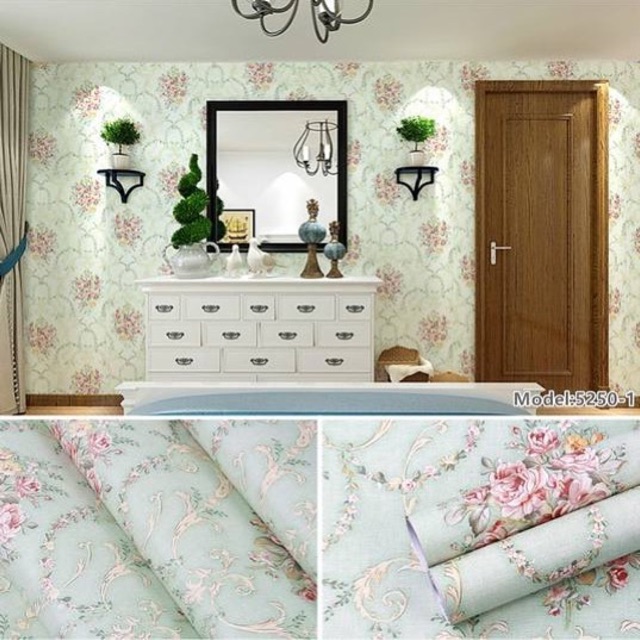 Wallpaper Sticker BUNGA HIJAU TOSCA