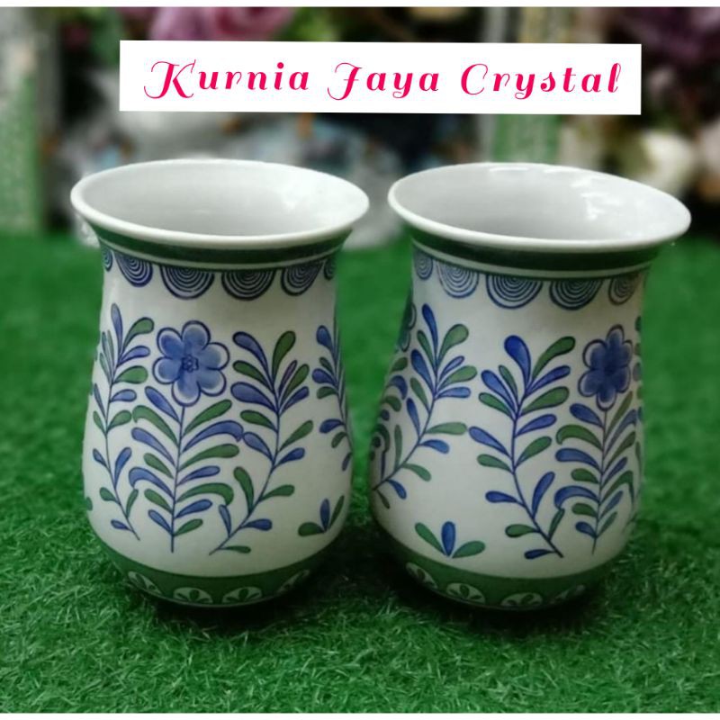 Vas Keramik Antik Tinggi 20 cm / Vas Bunga Keramik Mewah