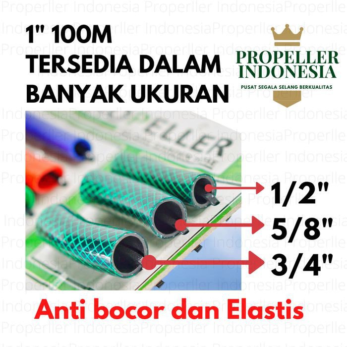 Selang Air Benang Hijau RHINOCEROS 1Inch 100Meter Anti Lumut Selang Air Taman Elastis