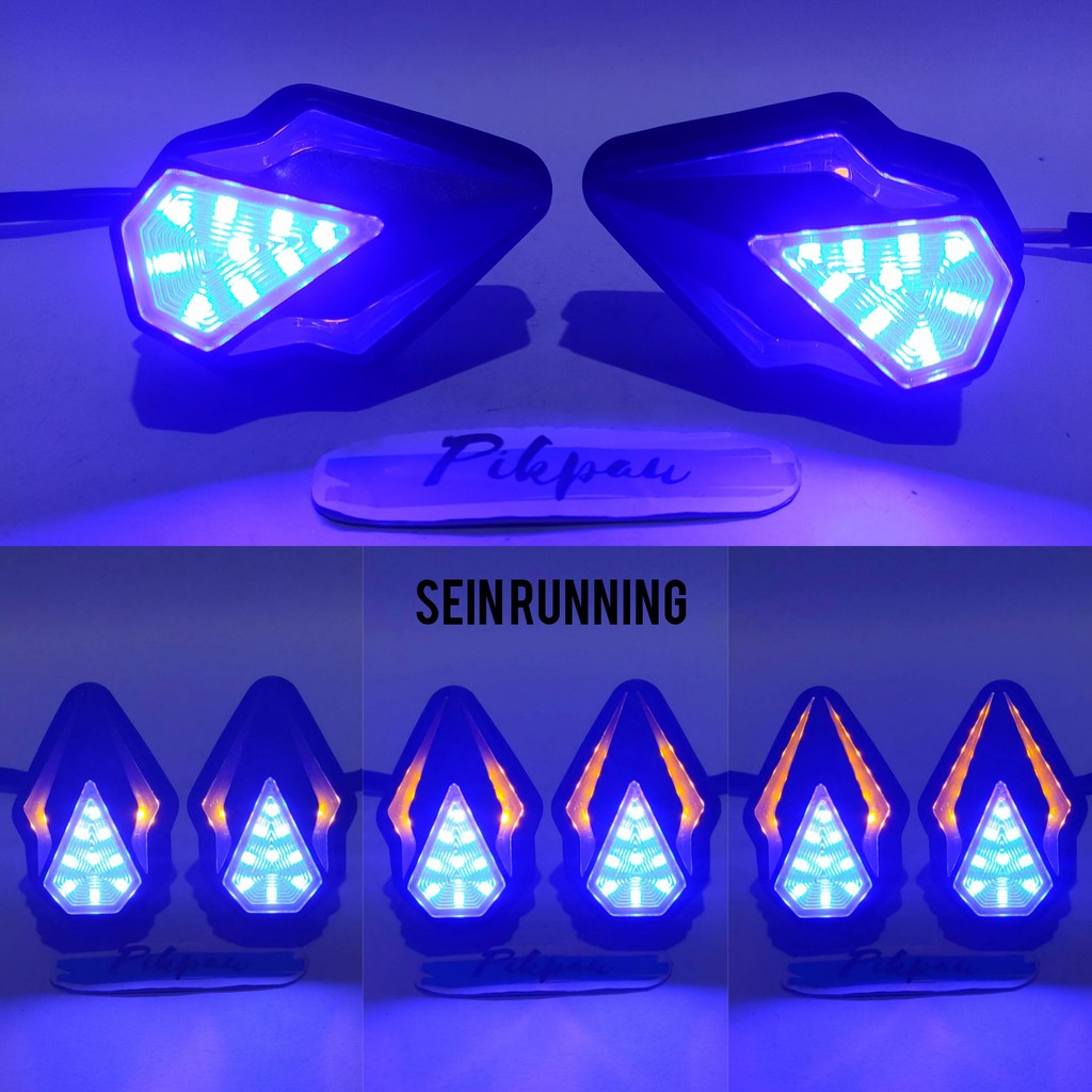 Lampu Sein Tempel Crystal Sen Motor Running Warna LED Untuk Universal