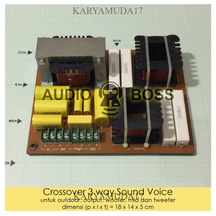 Crossover Pasif 3 way Sound Voice 650 - 1000 Watt Woofer Mid Tweeter
