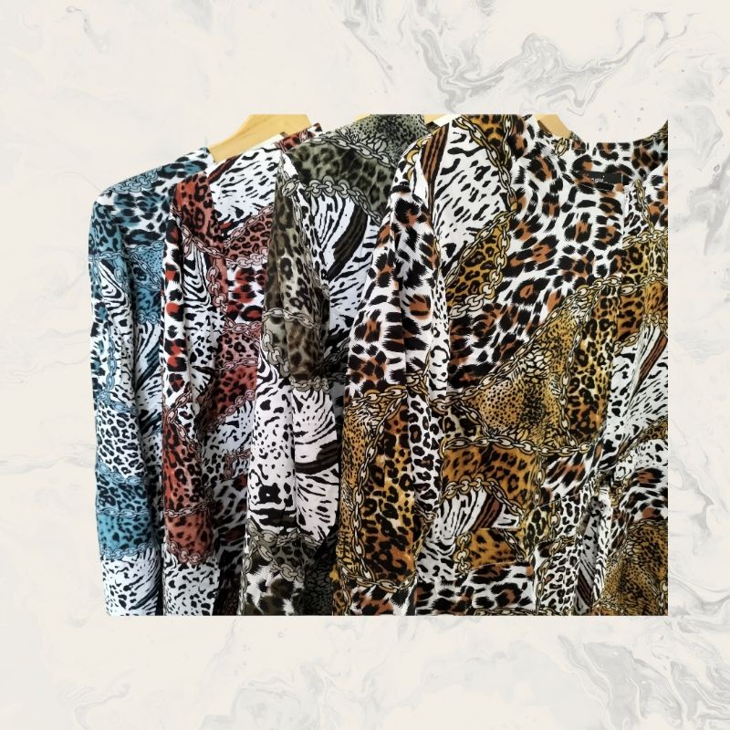 Setelan Celana Wanita Motif Leopard Kekinian Setelan Celana Busui Setelan Celana Wanita Muslimah Set