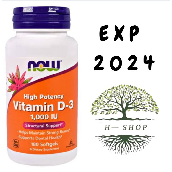 NOW VITAMIN D3 D 3 1000IU 1000 IU 180 Softgel