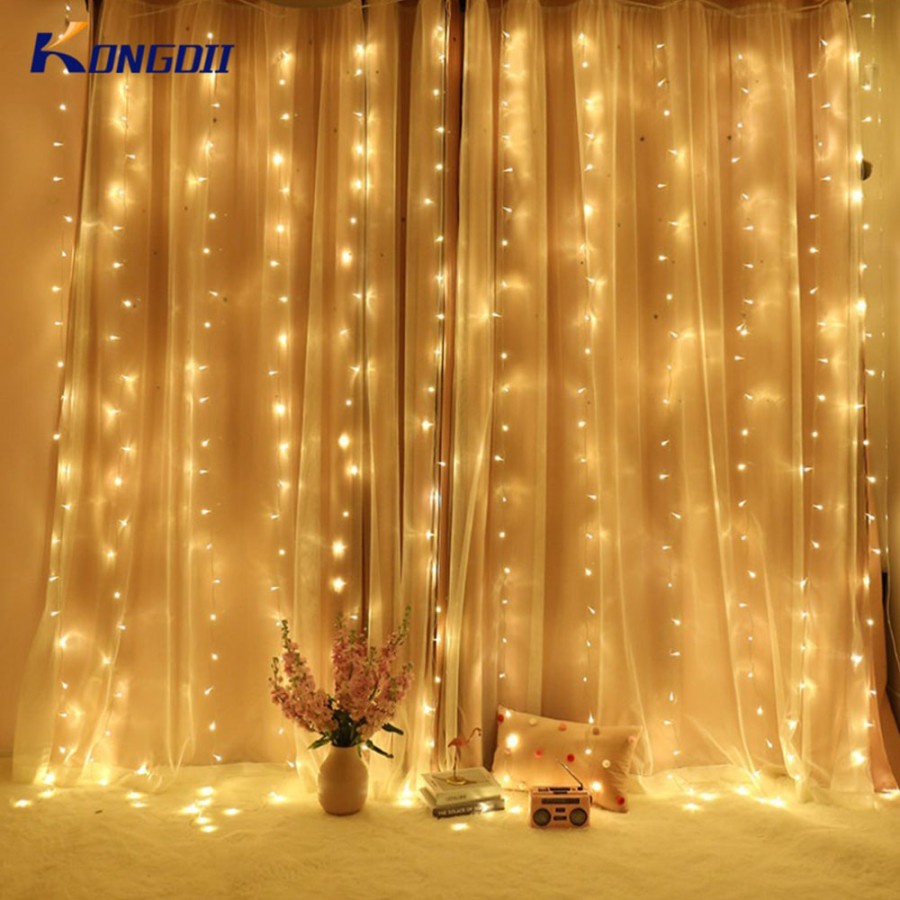 TaffLED Lampu Gorden Dekorasi Wedding Light 3x3Meter 300 LED - 300L - Warm White