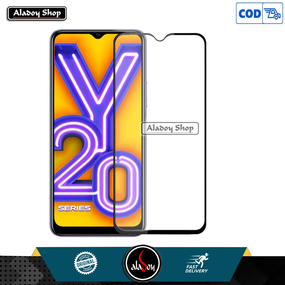 Case VIVO Y20 New Casing Armor Transparent Premium Hard Case + Tempered Glass Full Layar