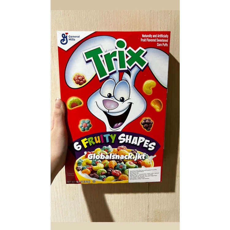

GENERAL MILLS TRIX 6 FRUITY SHAPES SWEETENED CORN PUFFS CEREAL SEREAL