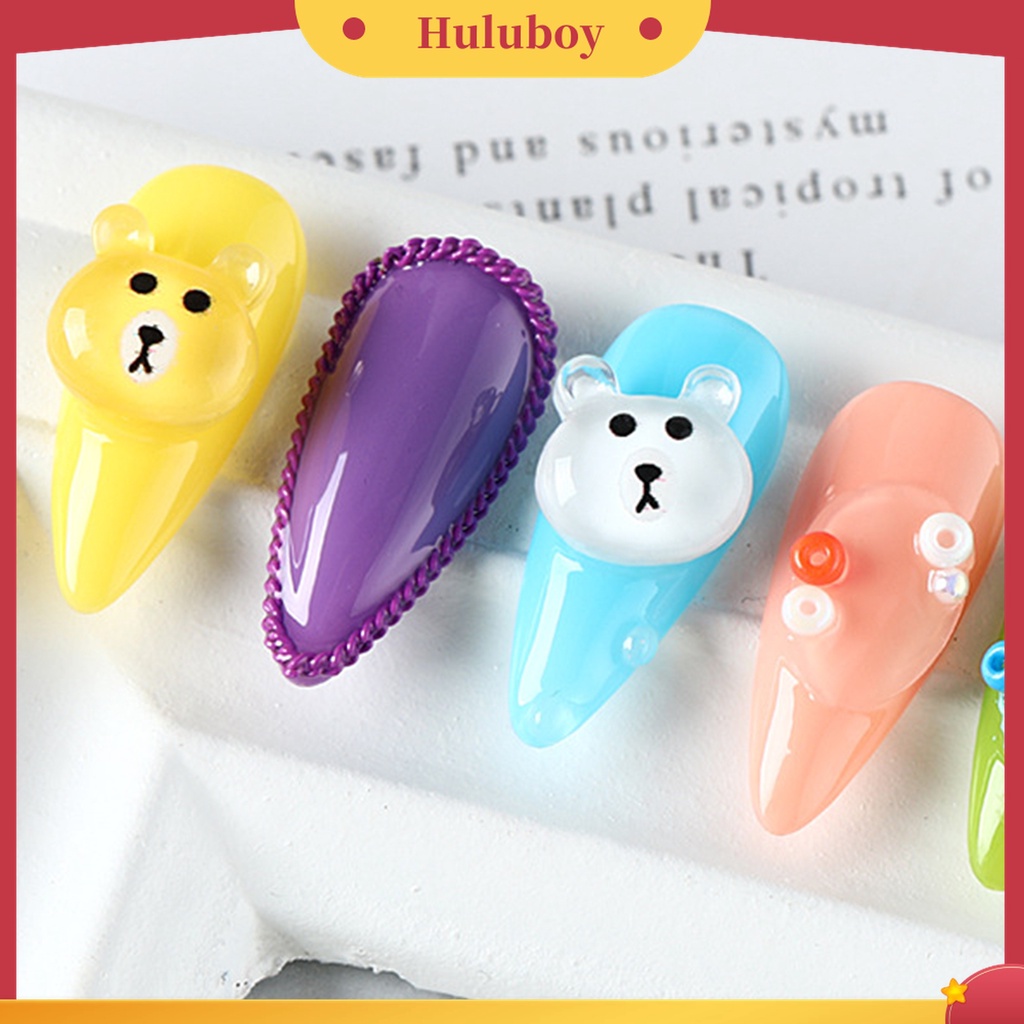 Huluboy Huluboy♡ 8pcs / Kantong Aksesoris Dekorasi Nail Art Universal Bahan Resin