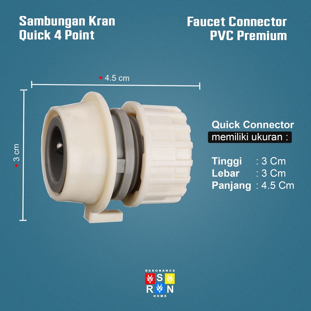 Sambungan Konektor Kran 4 Titik / Quick Connector Resonance Home