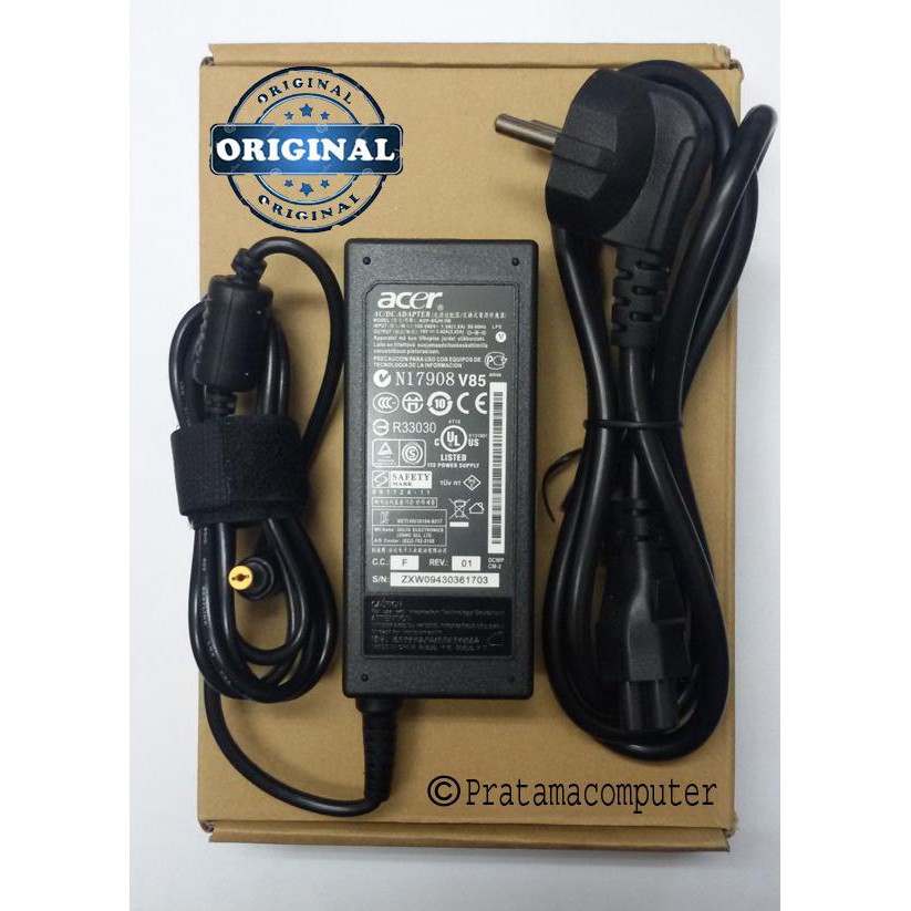 Adaptor/Charger Laptop/Notebook Acer Original 19V-3,42A Bonus Kabel Power