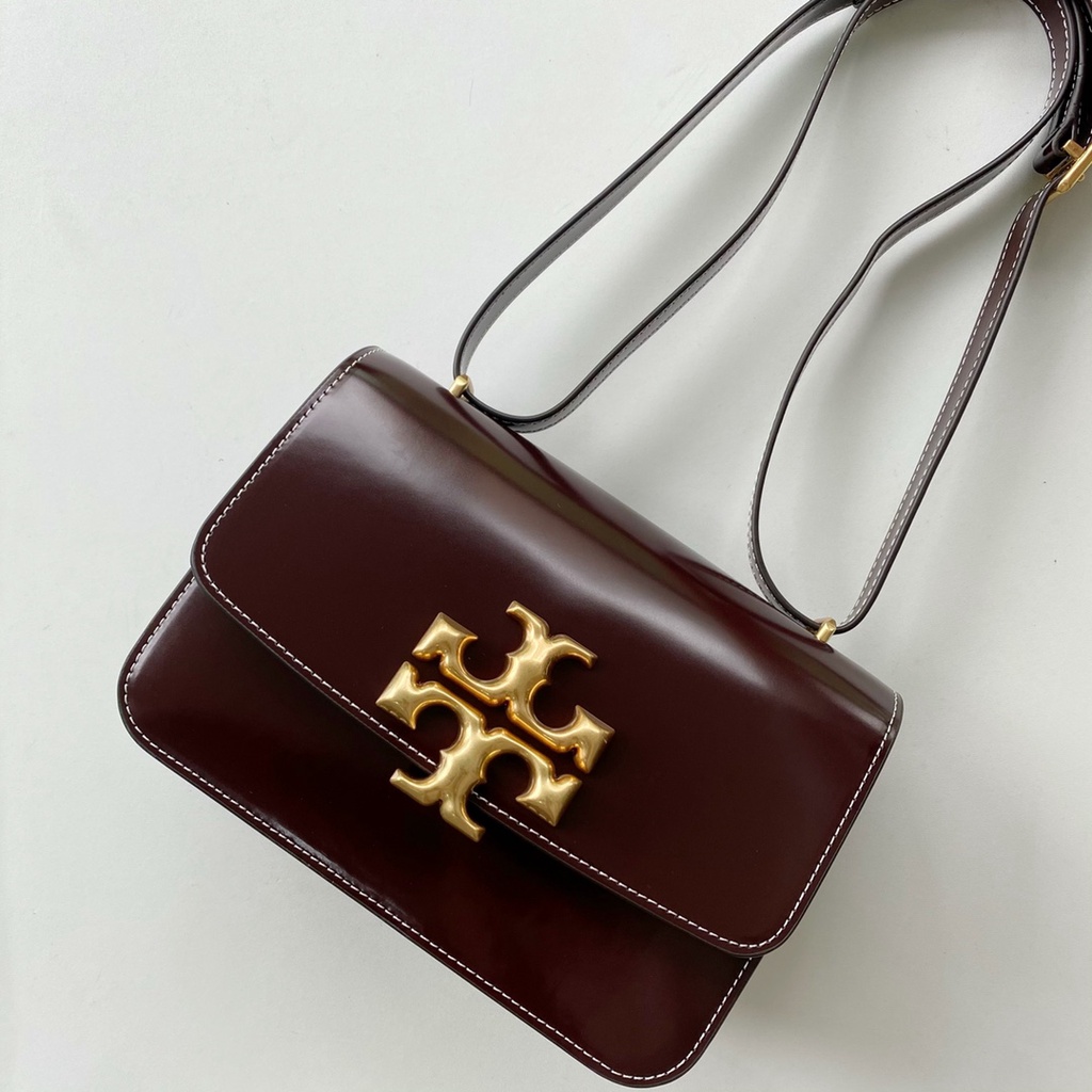 TORYBURCH  TB  83008  New box tofu bag shoulder bag messenger bag open edge pearl bright leather   dfb