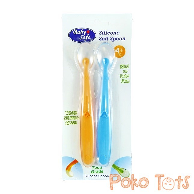 Baby Safe Soft Tip Silicone Spoon Sendok Bayi SIlikon Ujung Lembut