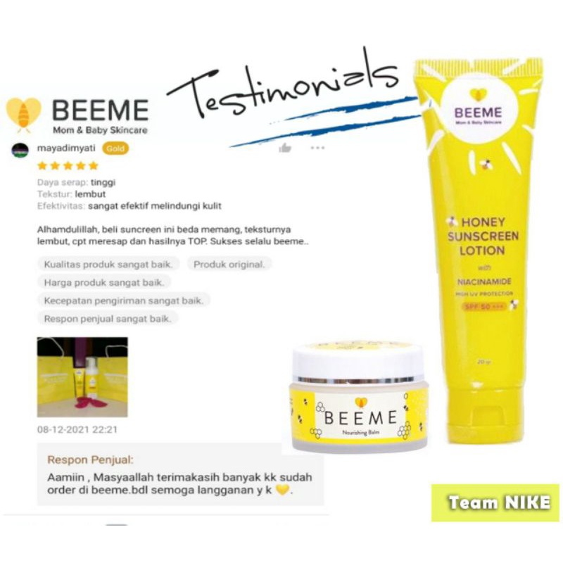 [FREE GIFT] Beeme Honey Sunscreen Lotion With Niacinemaid Spf 50++