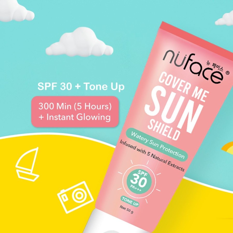 ★ BB ★  Nuface Cover Me Sun Shield Tone Up SPF 30 PA+++ - Sun Protect Cream Tone Up 50gr