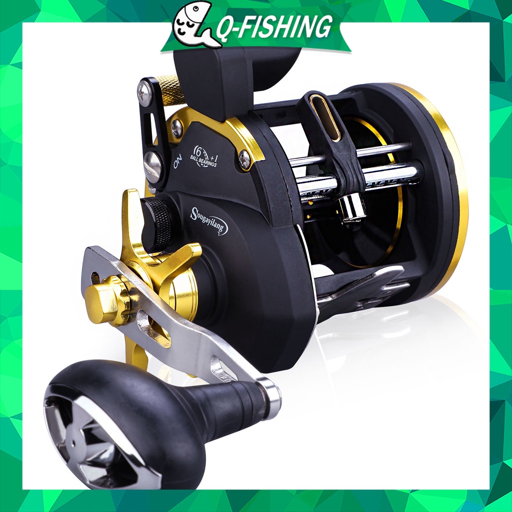CUCI GUDANG Sougayilang Reel Pancing Air Asin TRA-30 Trolling Drum Reel Pancing Air Asin Tangan