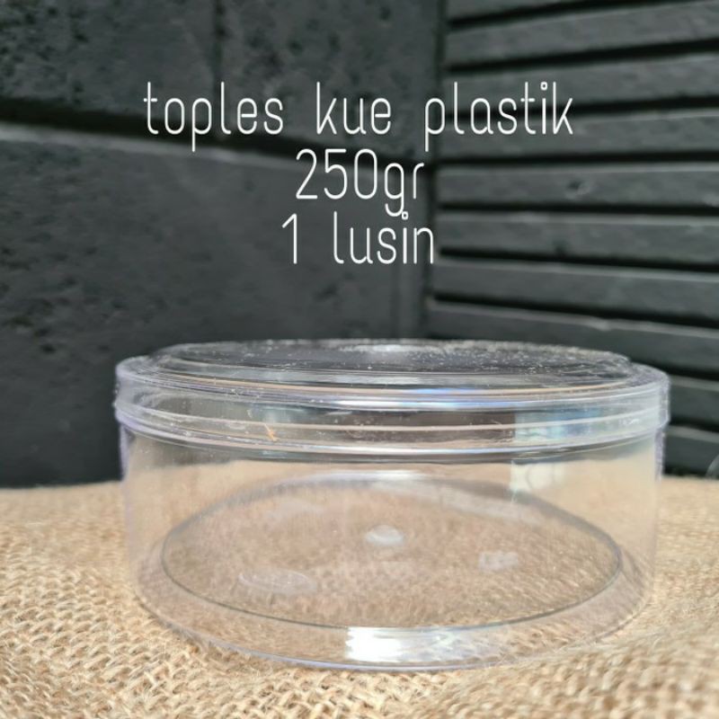 TOPLES KUE KERING BULAT PLASTIK 250GR 1 LUSIN