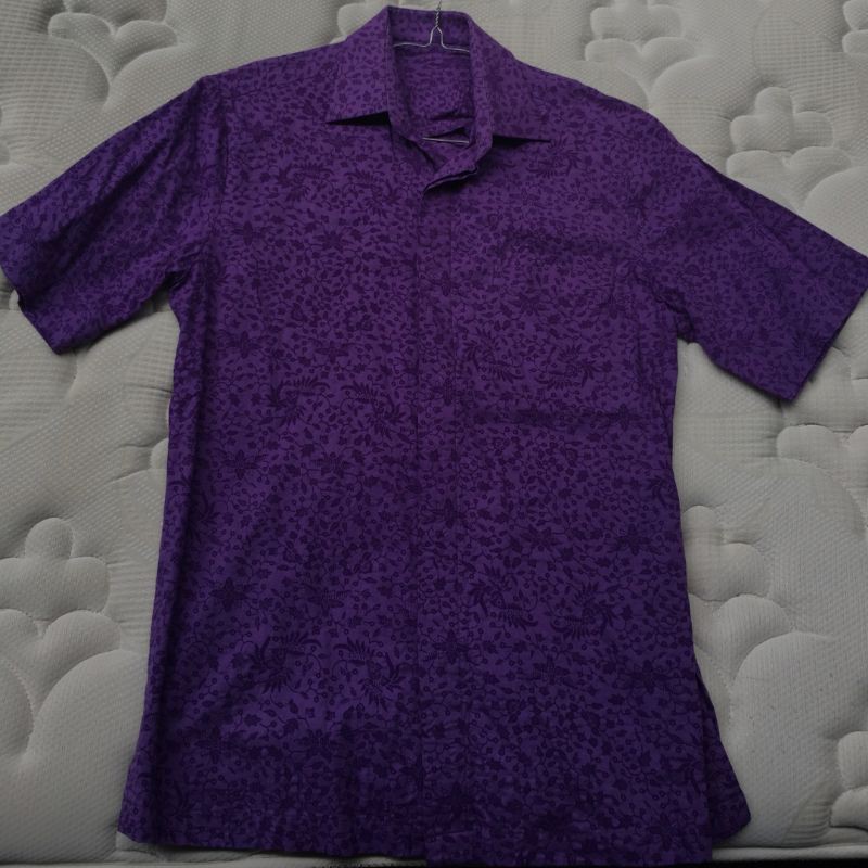 PRELOVED KEMEJA BATIK PRIA DOBBY UNGU