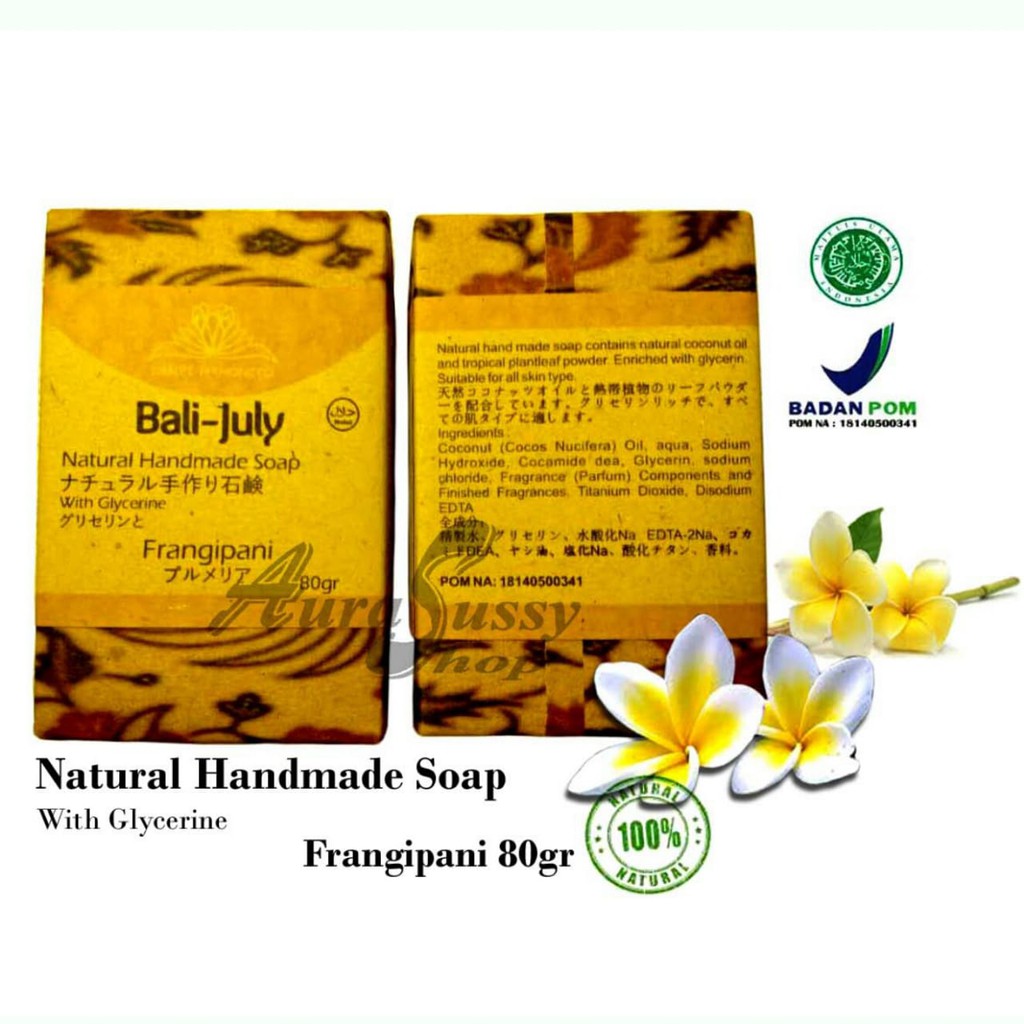 FRANGIPANI/BUNGA KAMBOJA NATURAL HANDMADE SOAP Lamei HAHONICO Sabun Spa BALI JULY