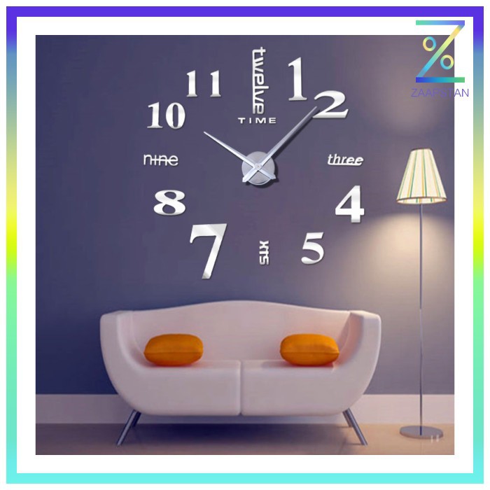 Jam Dinding Besar DIY Giant Wall Clock Quartz Creative Design 80-130cm