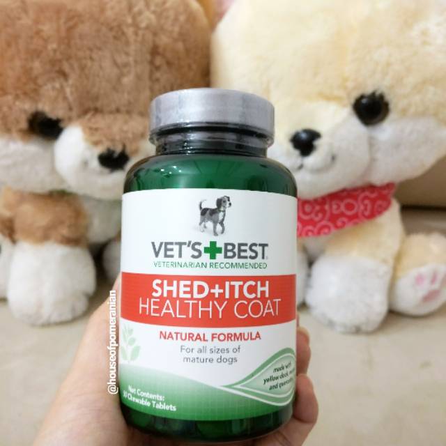 Vitamin anjing vet best shed and itch healthy coat dog bulu dan kulit indah