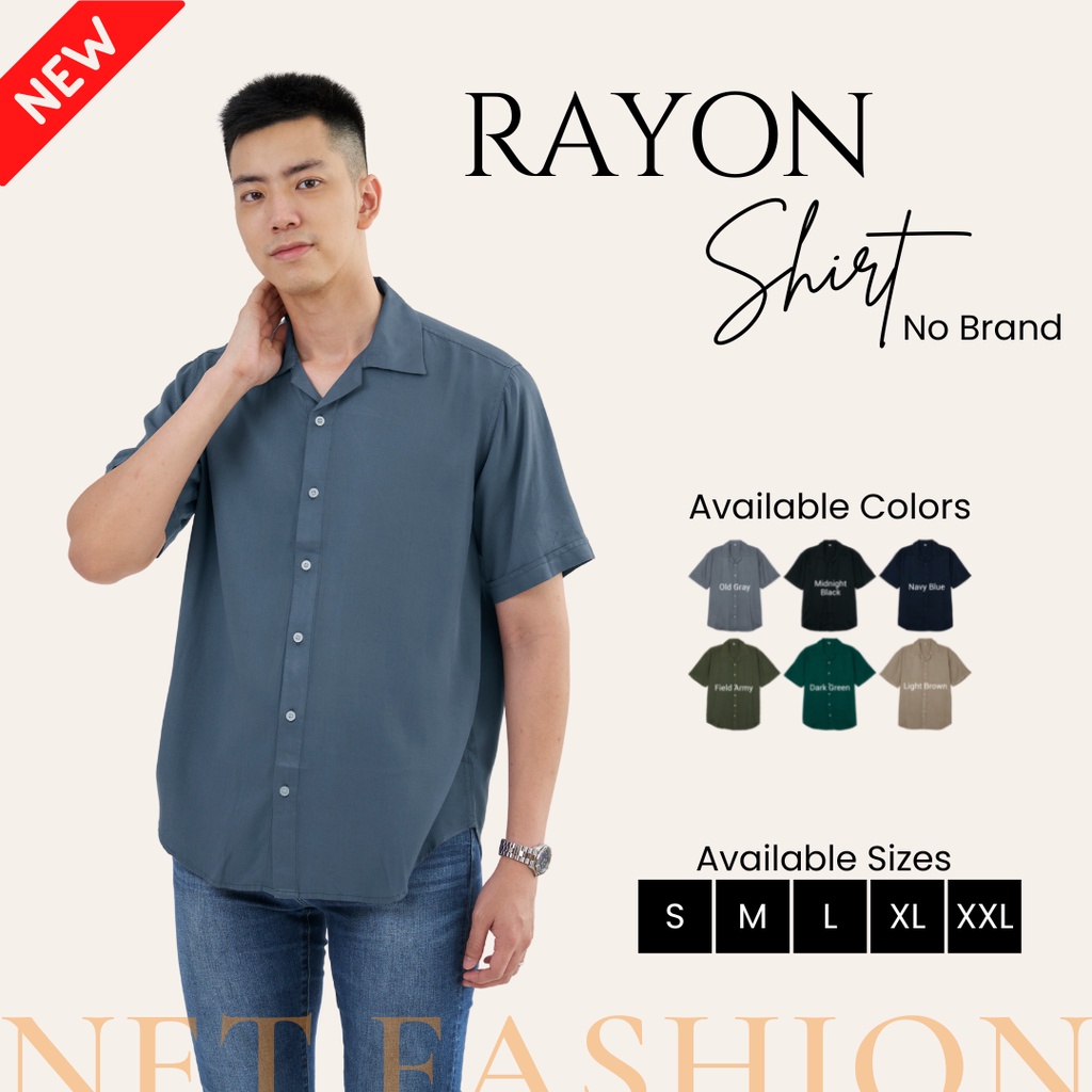 KEMEJA RAYON LENGAN PENDEK PRIA WANITA POLOS PREMIUM SHORT SHIRT