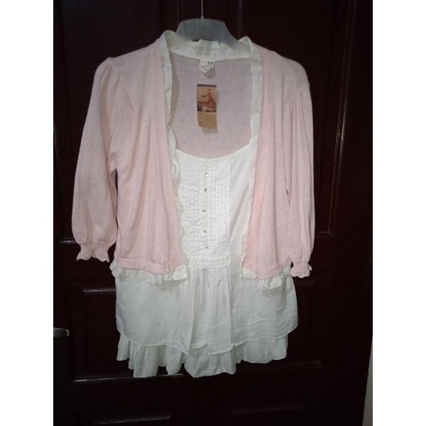 Blus Rajut Katun pink korea
